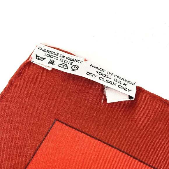 HERMES Red Silk Scarf - Picture 5 of 13